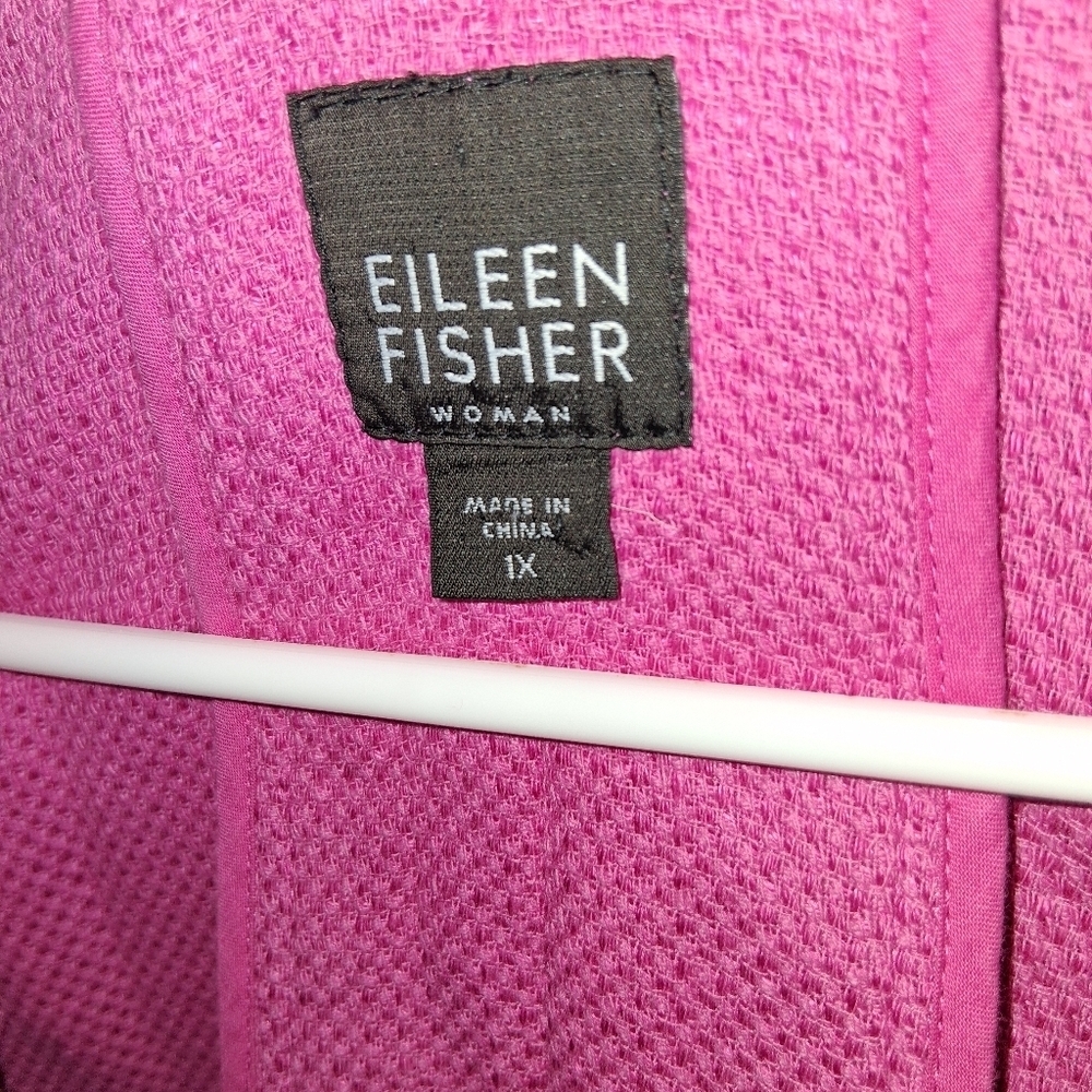 Eileen Fisher Pink Linen Cotton Blend Textured  Blazer 1X - Picture 5 of 8